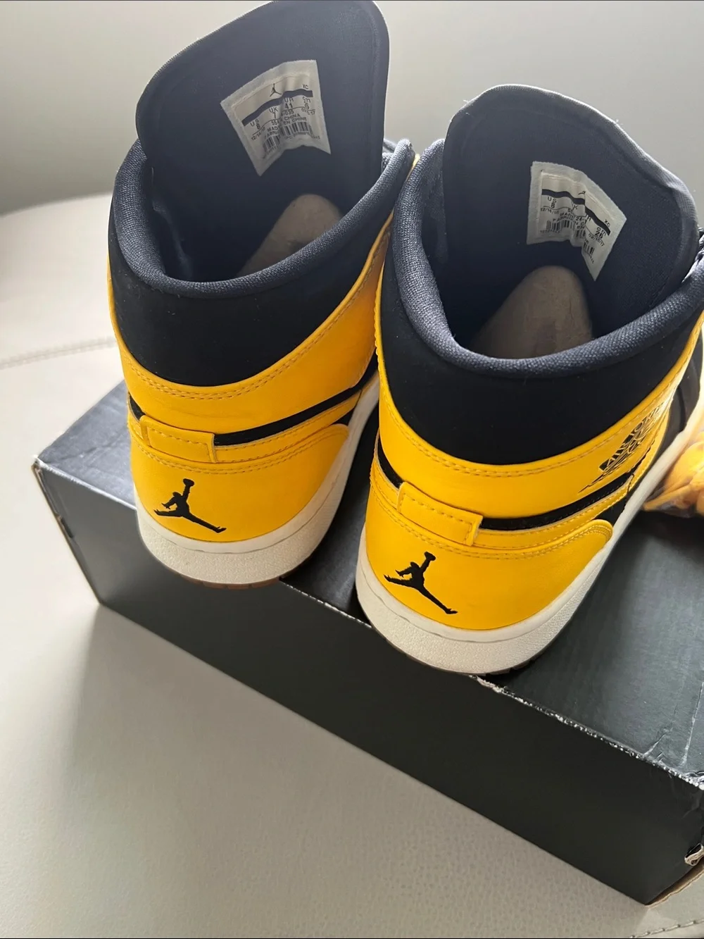 Jordan Air High-Top Sneakers Black and Yellow